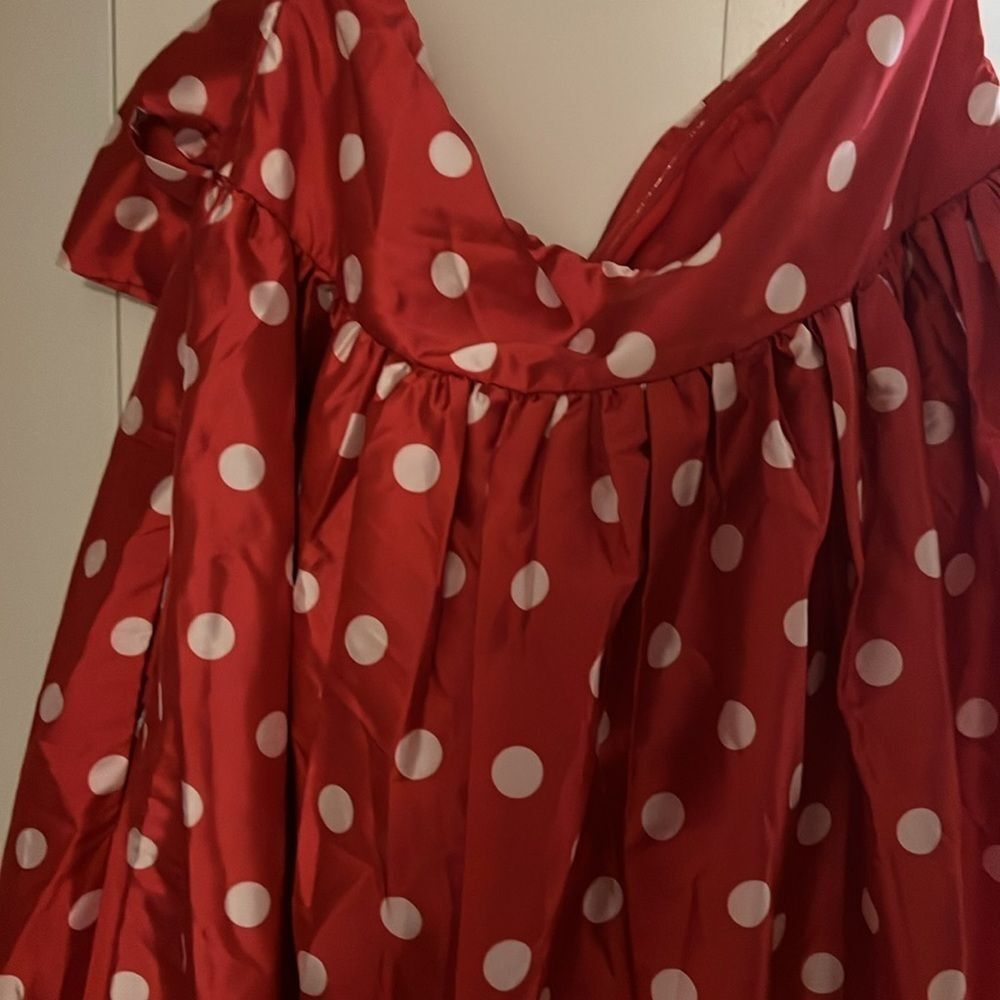Anthropologie atsu bow Red Polka Dot Dress size large - Picture 7 of 8
